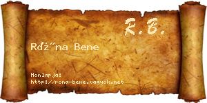 Róna Bene névjegykártya